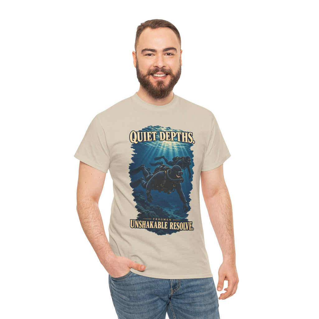 Quiet Depths, Unshakable Resolve T-Shirt | Military Diver Tribute