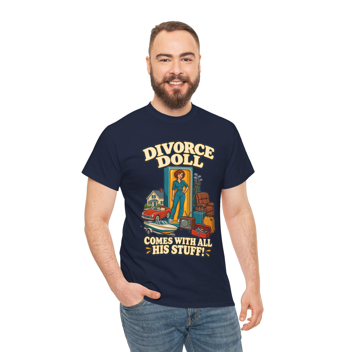 Comes With All His Stuff Funny Divorce T-Shirt