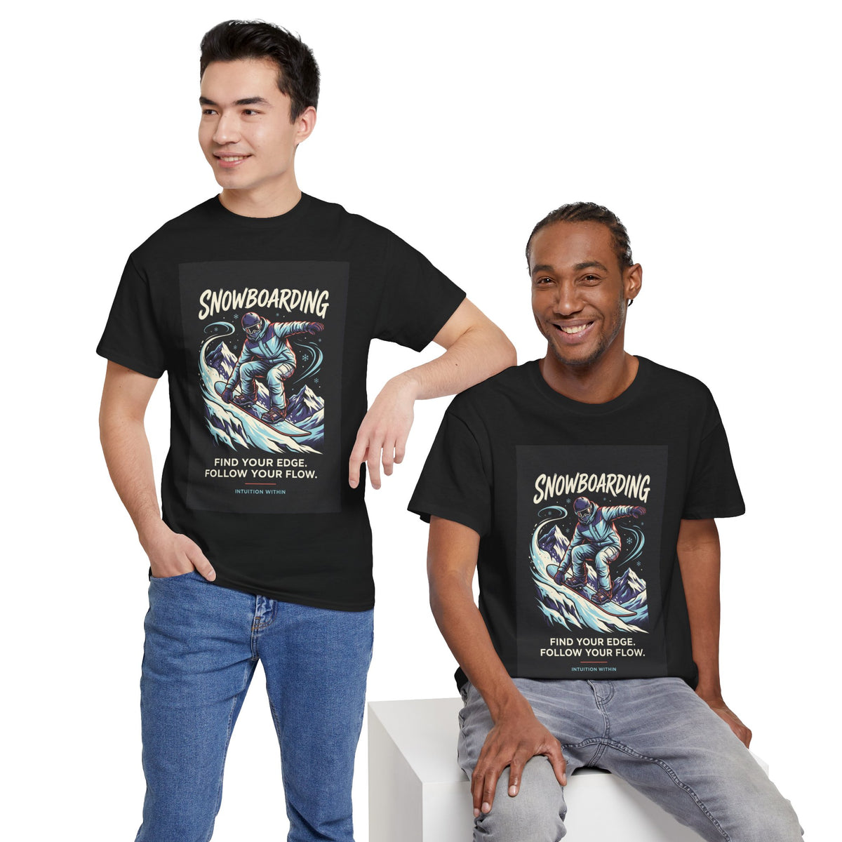 Find Your Edge, Follow Your Flow Snowboarding T-Shirt