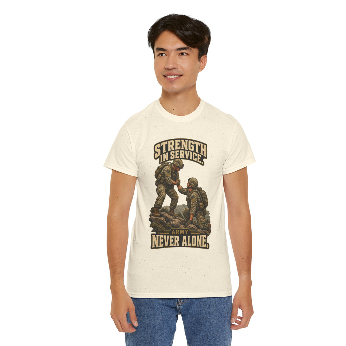 Strength in Service, Never Alone T-Shirt | Military Tribute