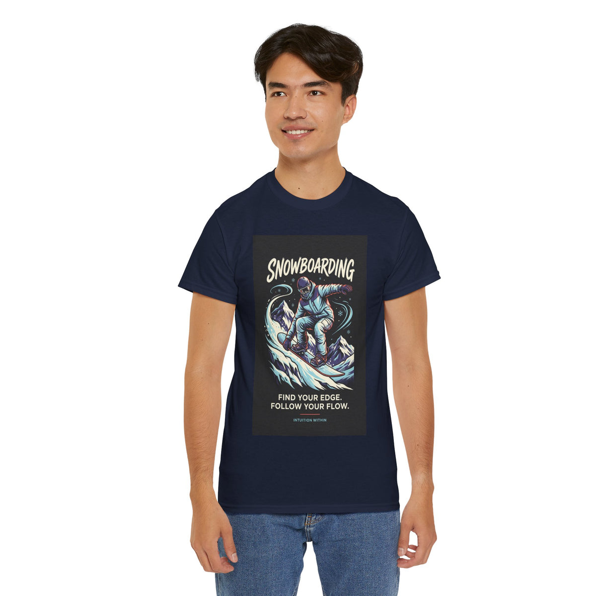 Find Your Edge, Follow Your Flow Snowboarding T-Shirt