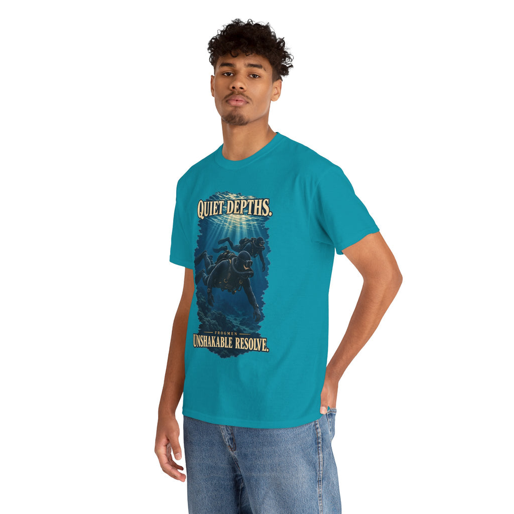 Quiet Depths, Unshakable Resolve T-Shirt | Military Diver Tribute