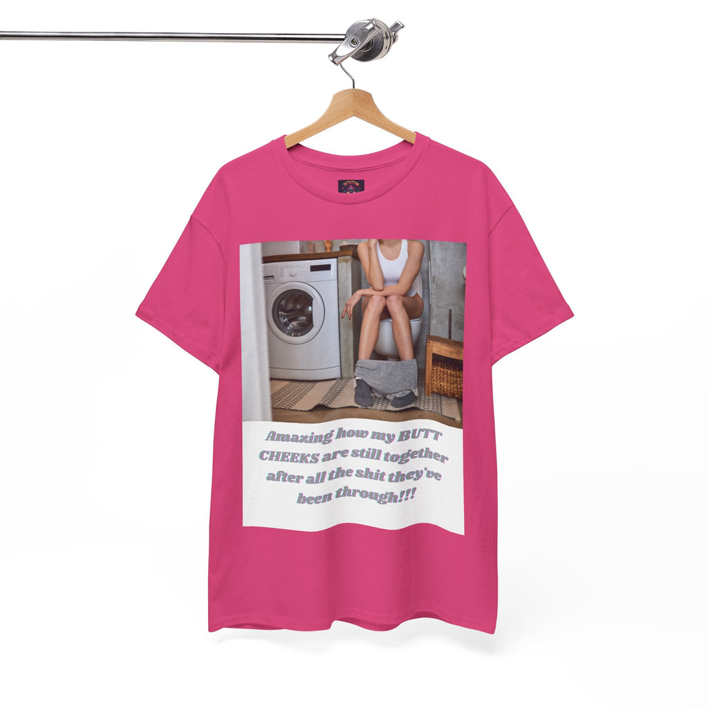 Still Together Bathroom Humor Tee – Female Design, Front Print | Intuition Within