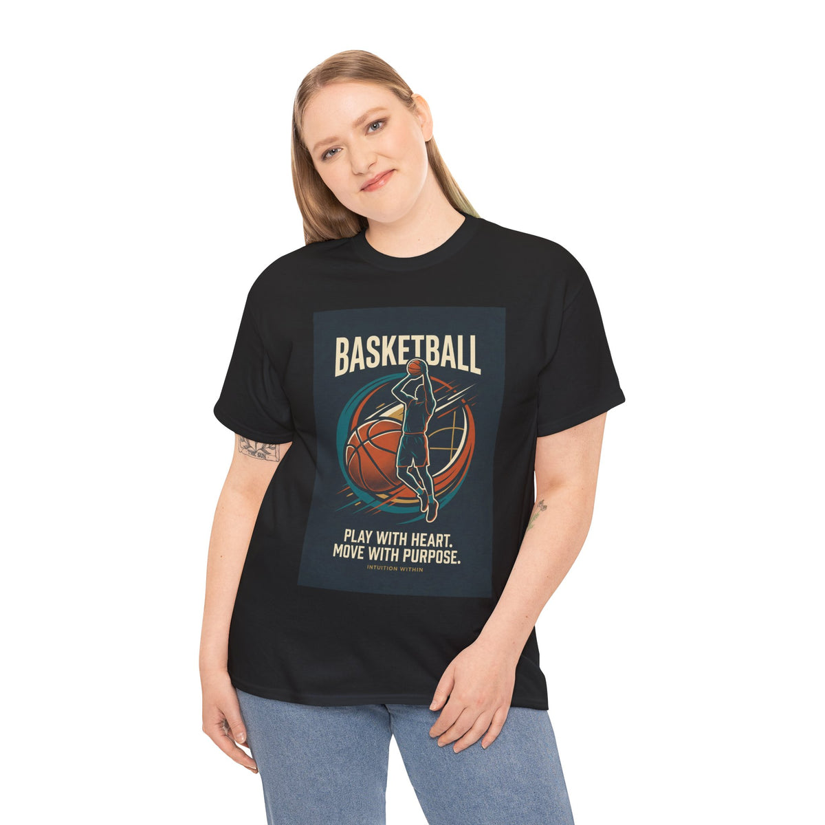 Play with Heart, Move with Purpose Basketball T-Shirt