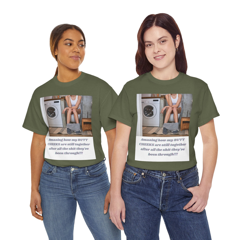 Still Together Bathroom Humor Tee – Female Design, Front Print | Intuition Within