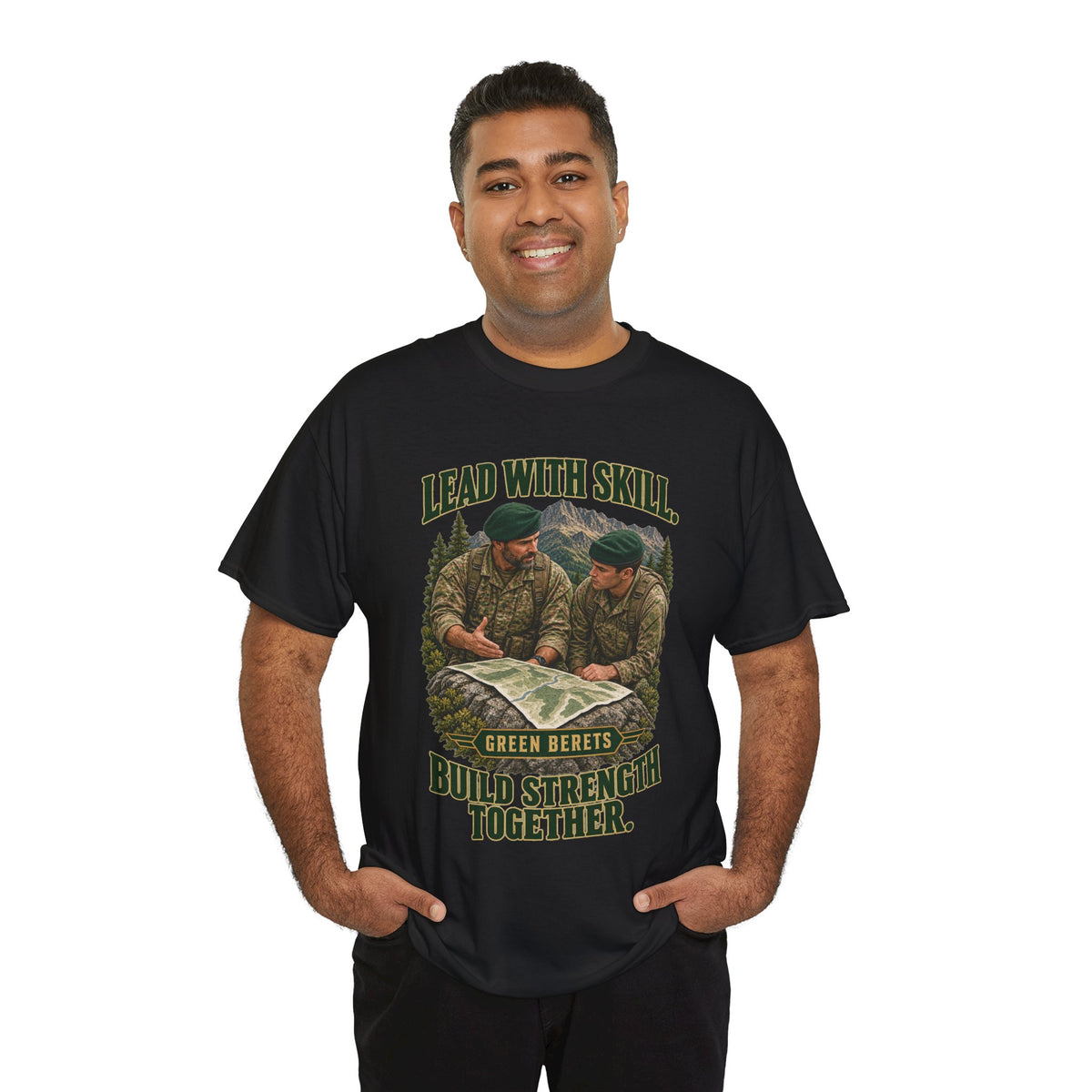 Green Berets Tribute T-Shirt | Lead with Skill, Build Strength Together