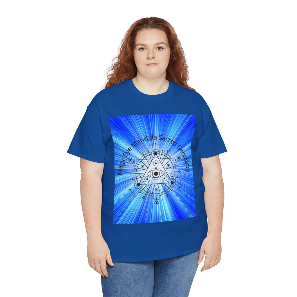 Blue Mandala Eye Sacred Geometry Tee – Front Print | Intuition Within