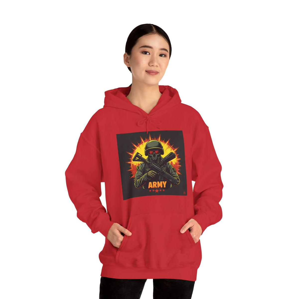 Army Tribute Skull Soldier Hoodie | Intuition Within
