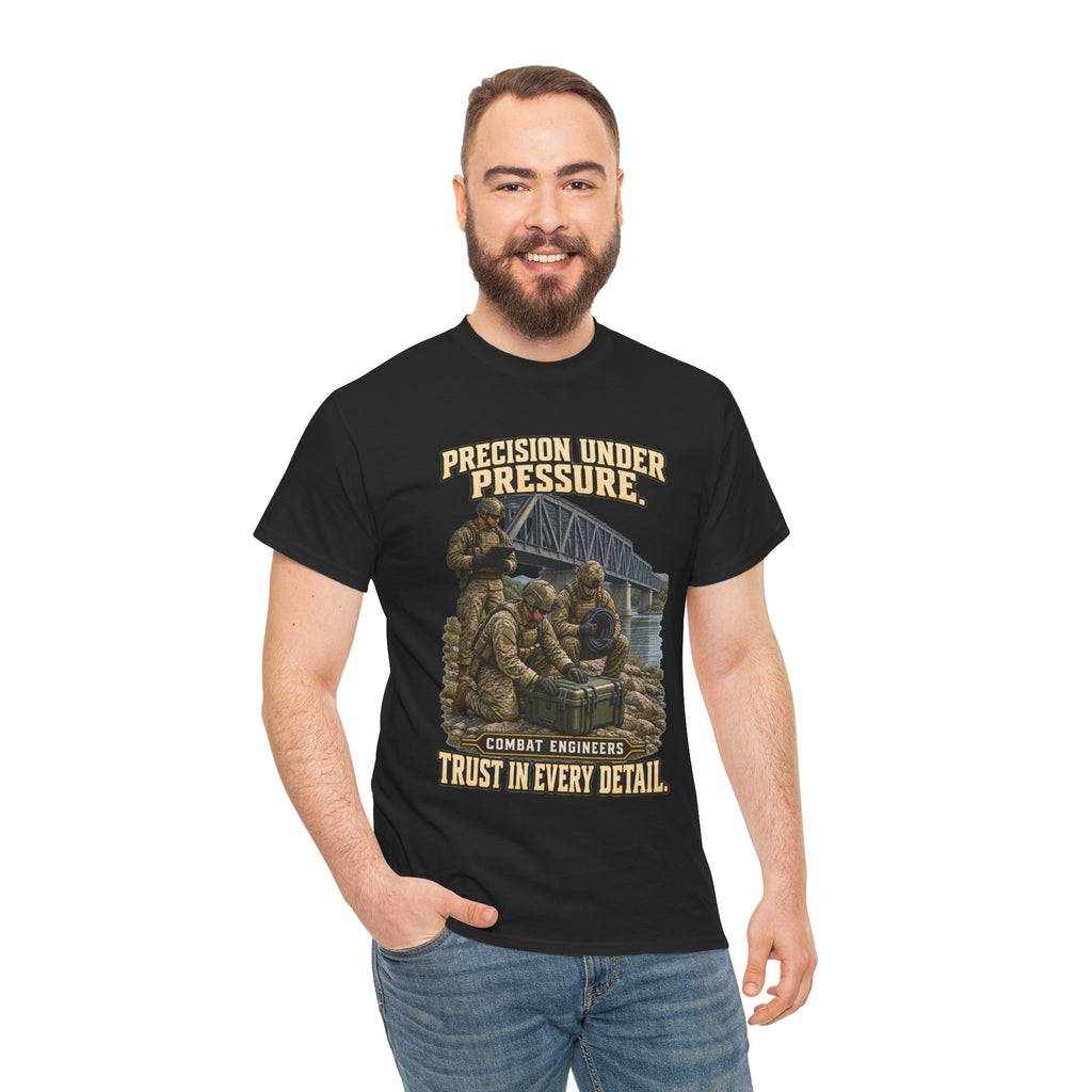 Precision Under Pressure Combat Engineer T-Shirt | Military Tribute