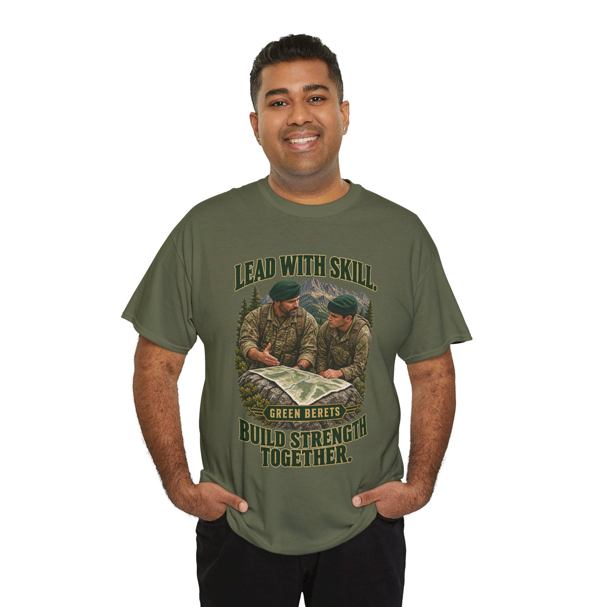 Green Berets Tribute T-Shirt | Lead with Skill, Build Strength Together
