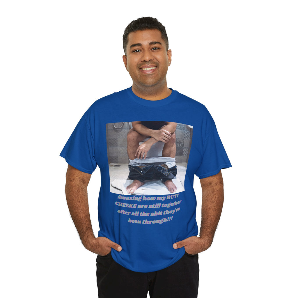Still Together Bathroom Humor Tee – Male Design, Front Print | Intuition Within