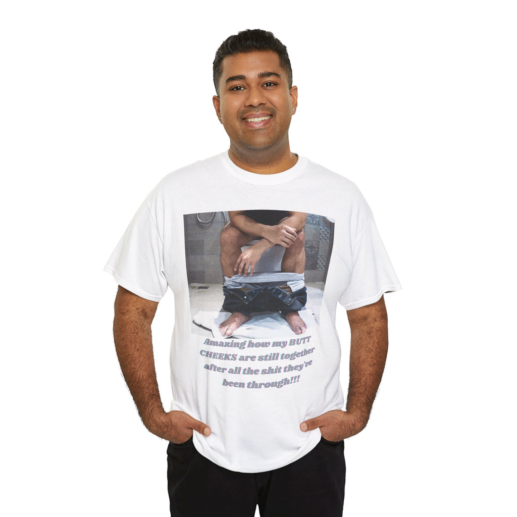Still Together Bathroom Humor Tee – Male Design, Front Print | Intuition Within