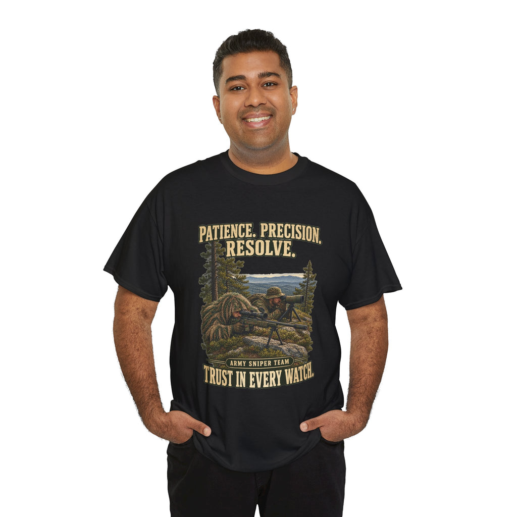 Patience, Precision, Resolve T-Shirt | Army Sniper Team Tribute