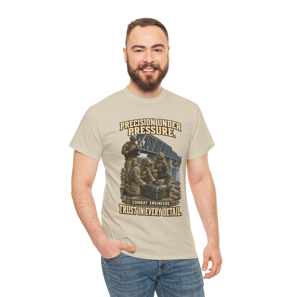 Precision Under Pressure Combat Engineer T-Shirt | Military Tribute
