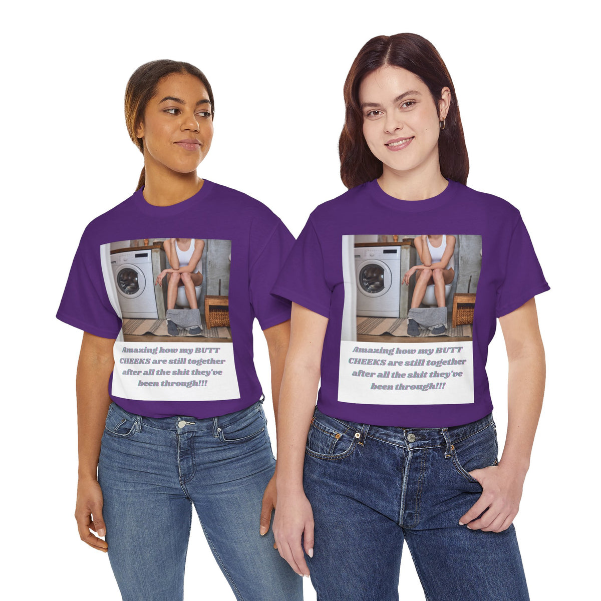 Still Together Bathroom Humor Tee – Female Design, Front Print | Intuition Within
