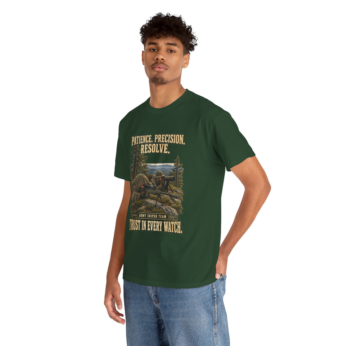 Patience, Precision, Resolve T-Shirt | Army Sniper Team Tribute