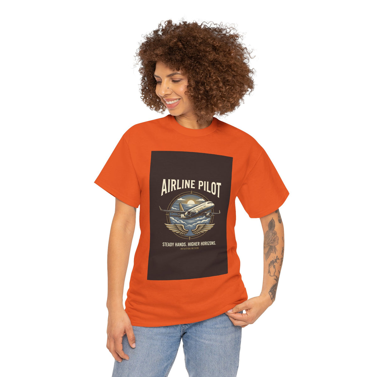 Steady Hands, Higher Horizons Airline Pilot T-Shirt