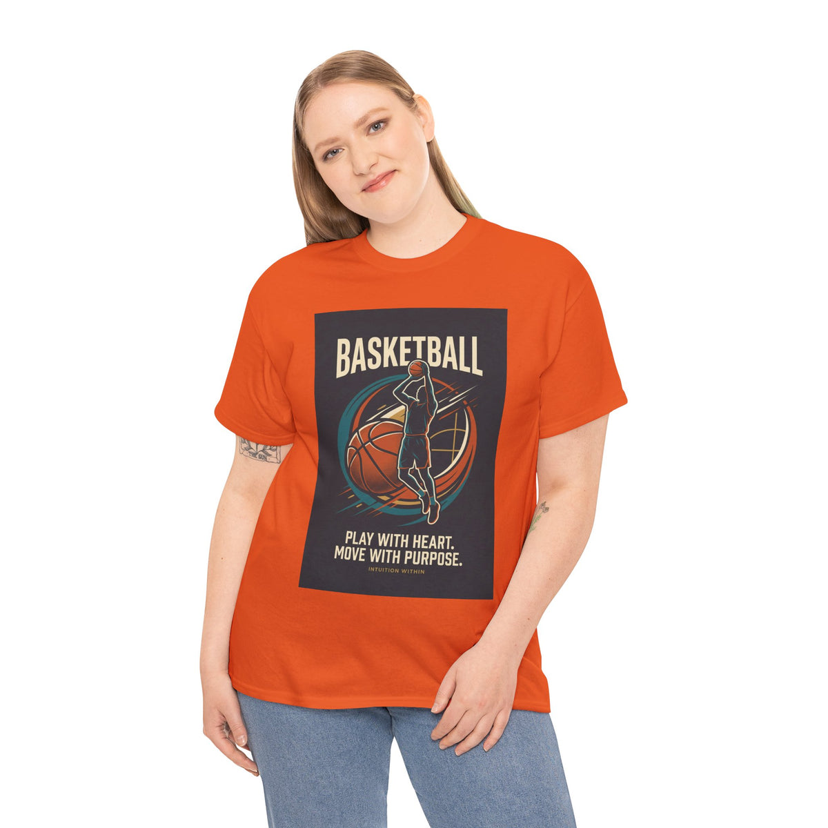 Play with Heart, Move with Purpose Basketball T-Shirt