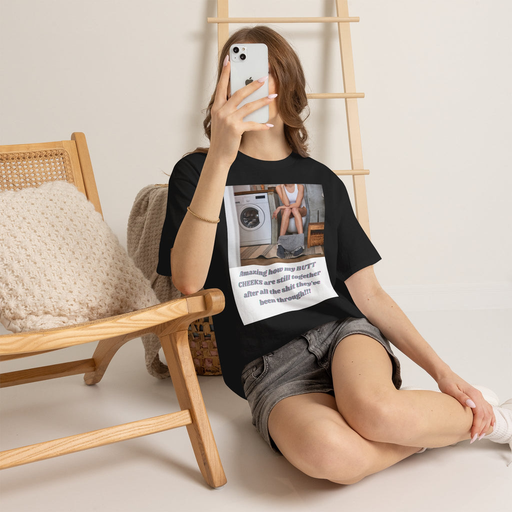 Still Together Bathroom Humor Tee – Female Design, Front Print | Intuition Within