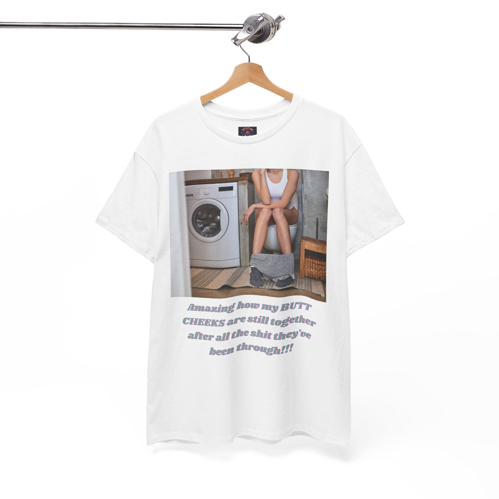 Still Together Bathroom Humor Tee – Female Design, Front Print | Intuition Within