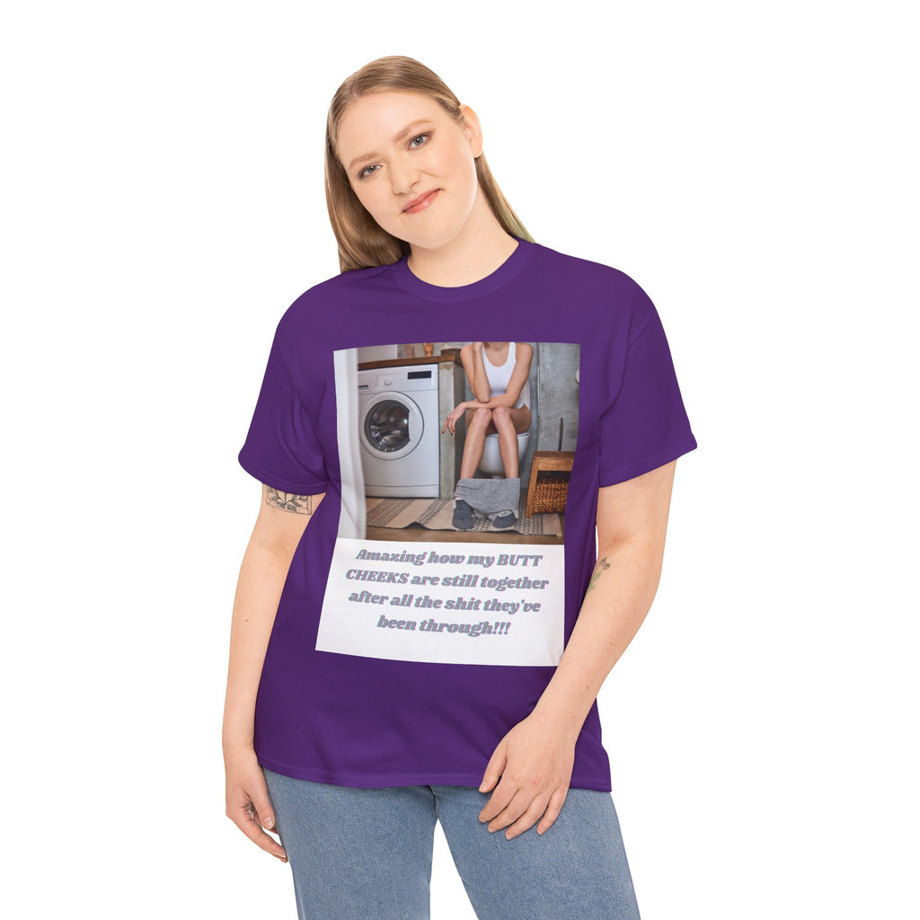 Still Together Bathroom Humor Tee – Female Design, Front Print | Intuition Within