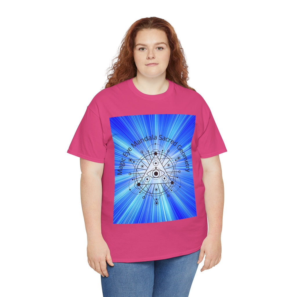 Blue Mandala Eye Sacred Geometry Tee – Front Print | Intuition Within