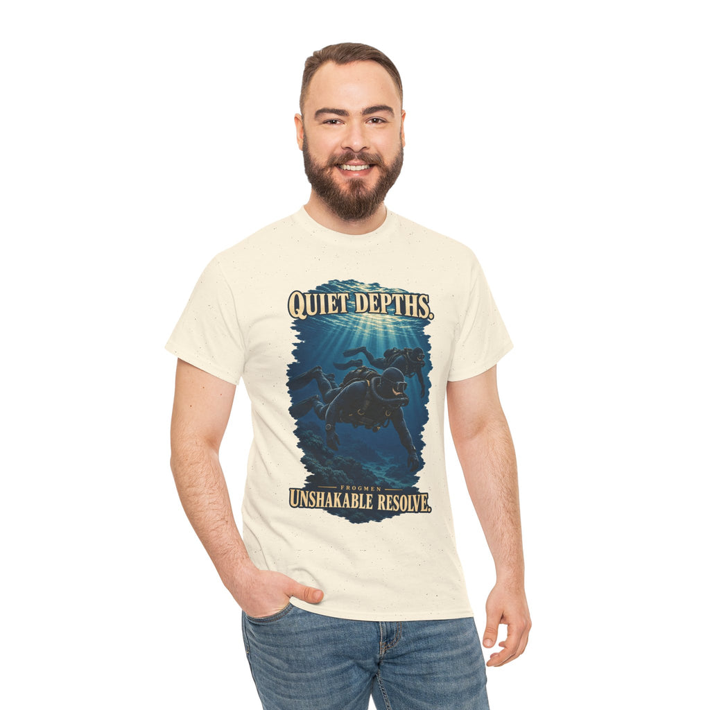 Quiet Depths, Unshakable Resolve T-Shirt | Military Diver Tribute