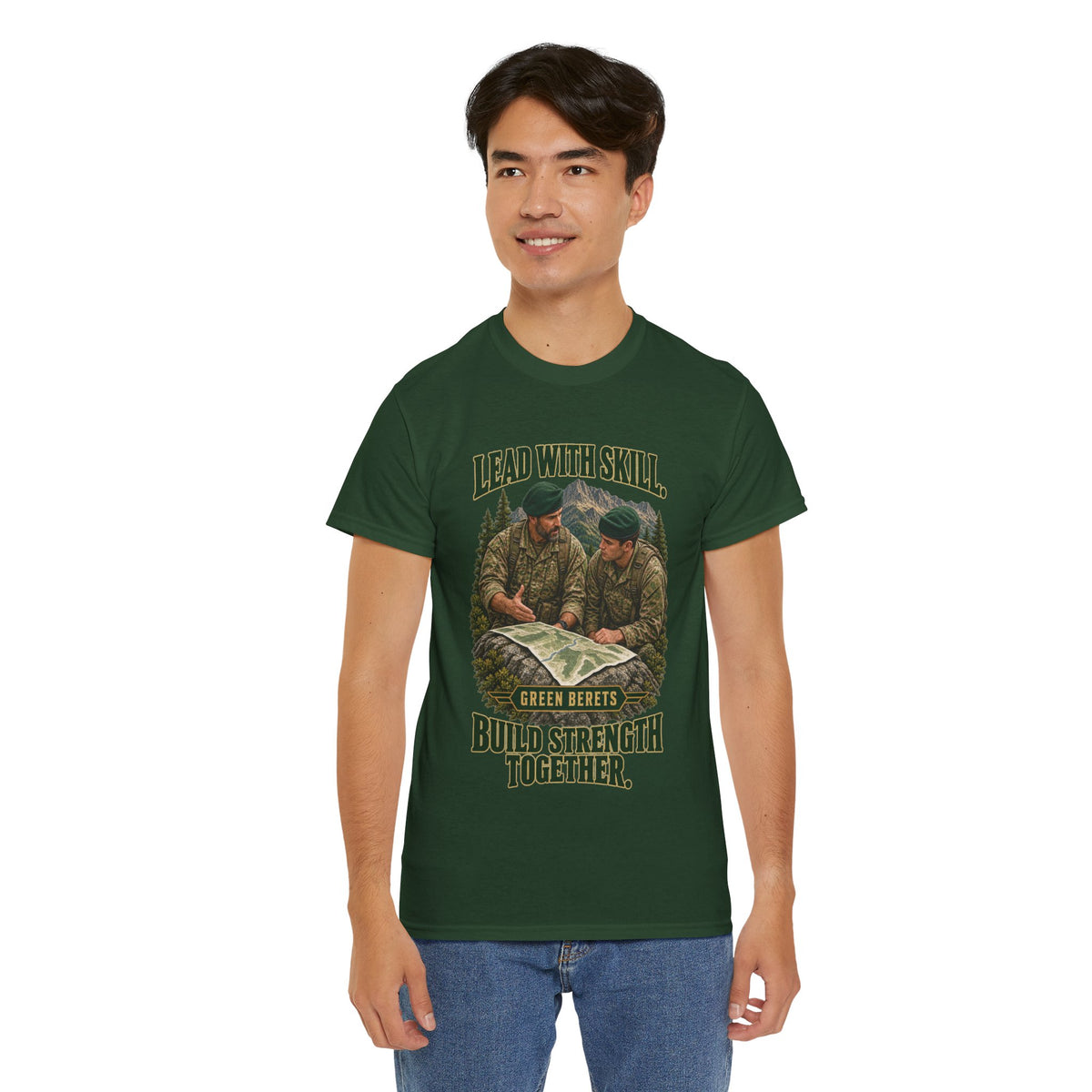 Green Berets Tribute T-Shirt | Lead with Skill, Build Strength Together