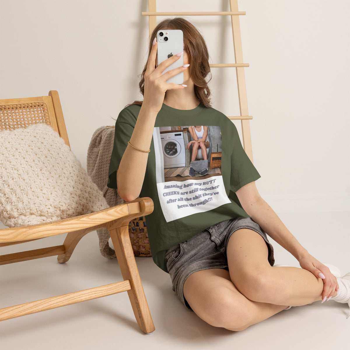 Still Together Bathroom Humor Tee – Female Design, Front Print | Intuition Within
