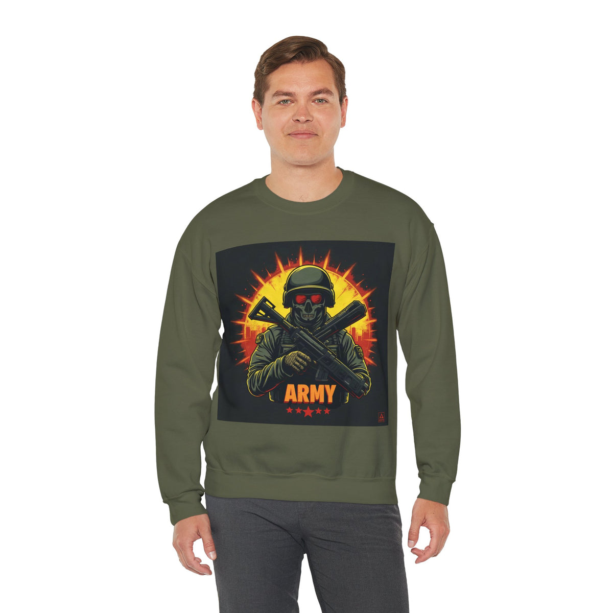 Army Tribute Skull Graphic Sweatshirt | Intuition Within