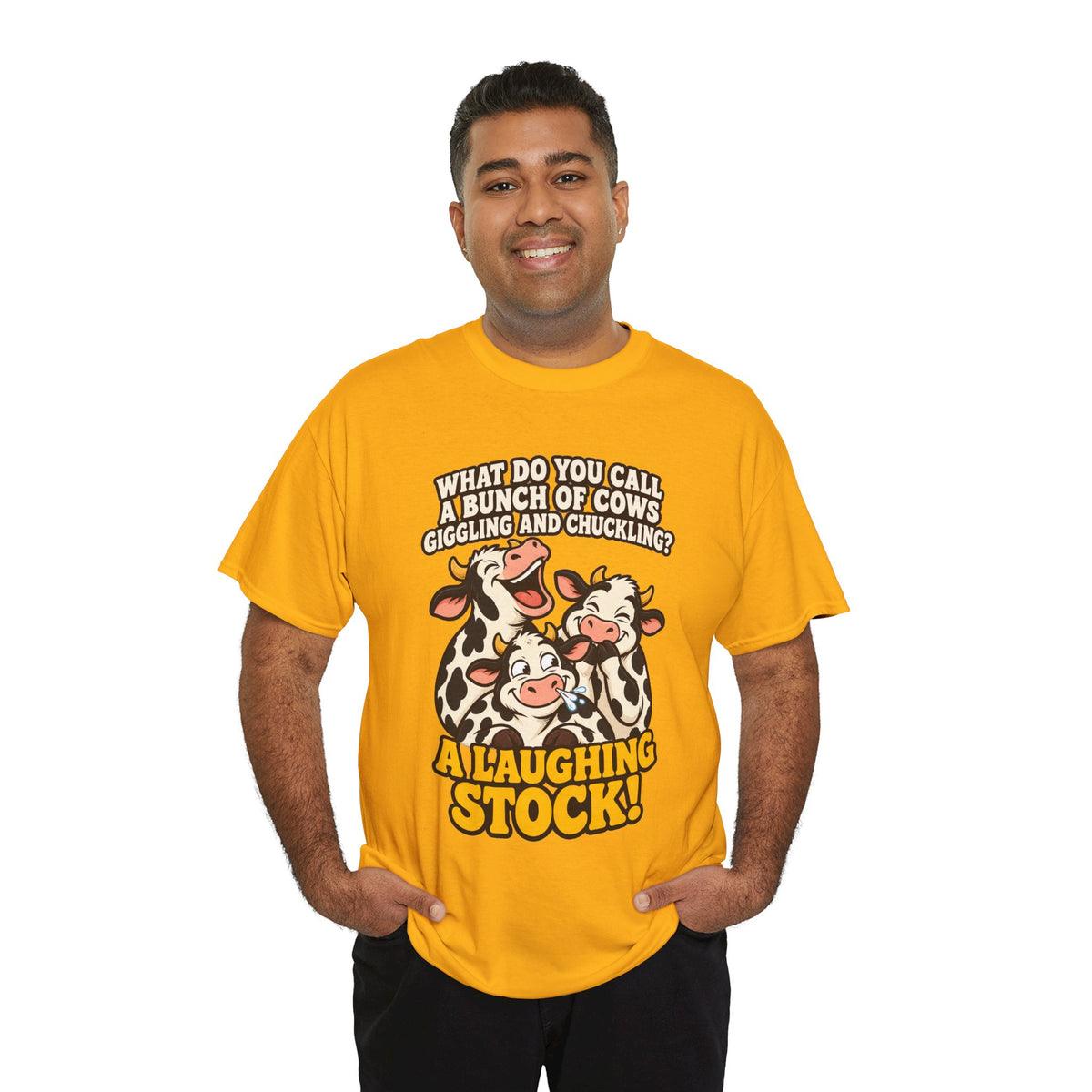 A Laughing Stock Cow Pun T-Shirt