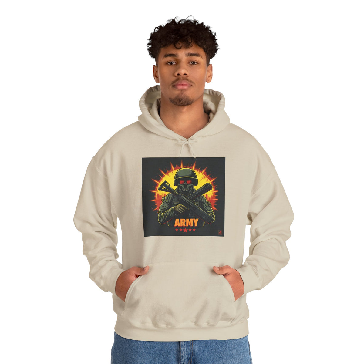 Army Tribute Skull Soldier Hoodie | Intuition Within
