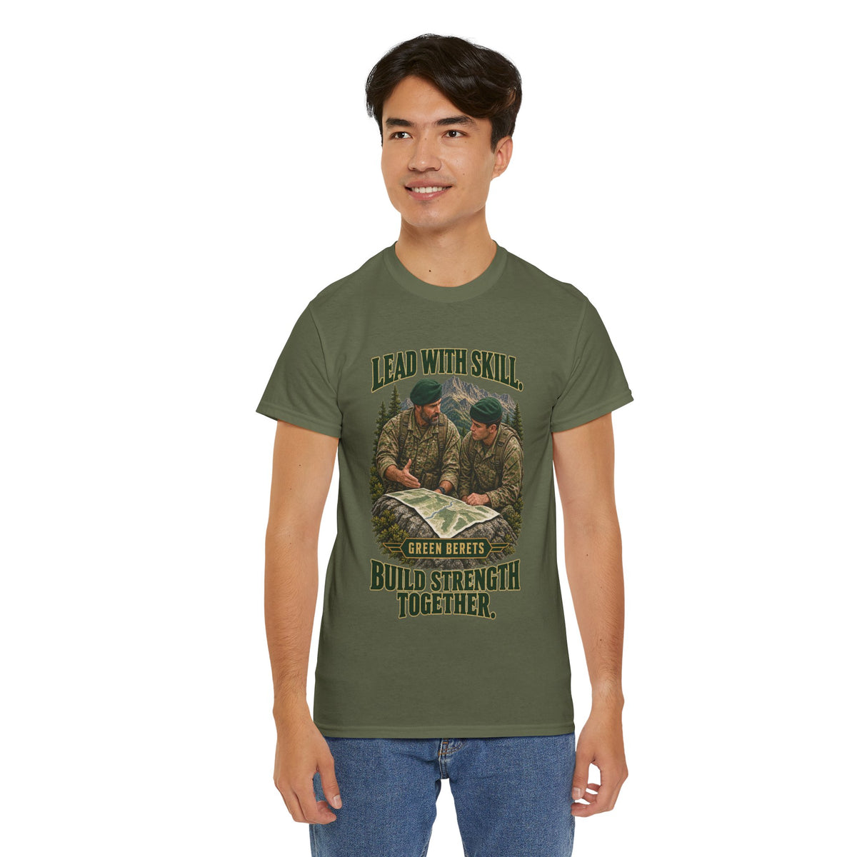 Green Berets Tribute T-Shirt | Lead with Skill, Build Strength Together