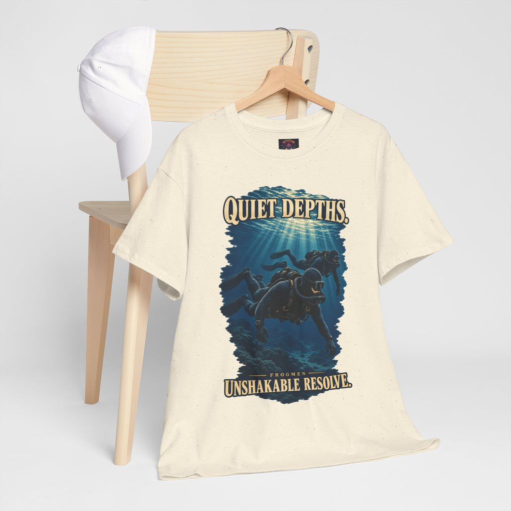 Quiet Depths, Unshakable Resolve T-Shirt | Military Diver Tribute