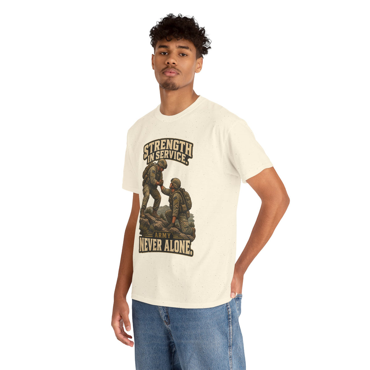 Strength in Service, Never Alone T-Shirt | Military Tribute