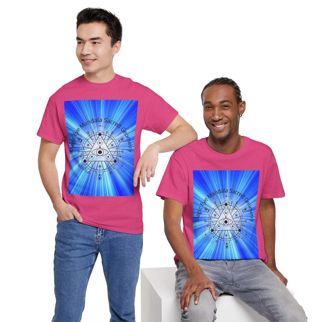 Blue Mandala Eye Sacred Geometry Tee – Front Print | Intuition Within