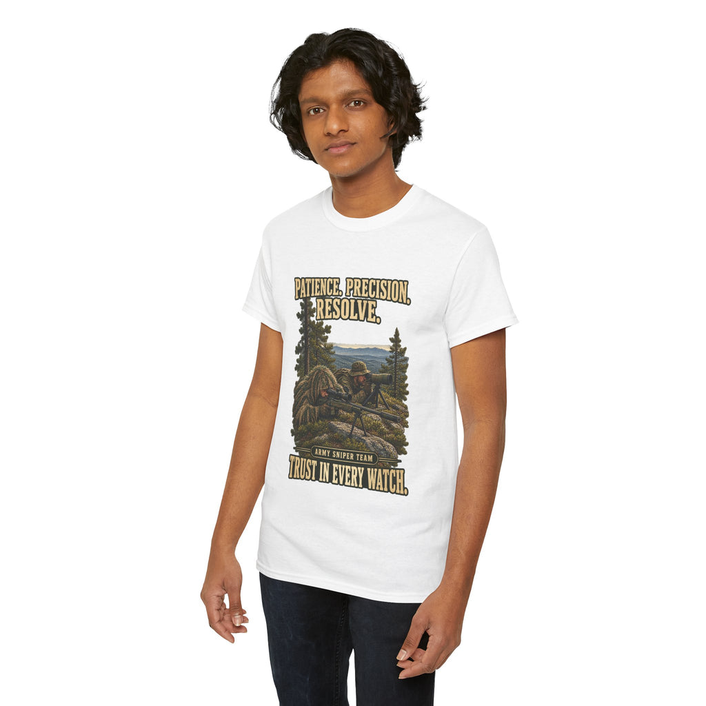 Patience, Precision, Resolve T-Shirt | Army Sniper Team Tribute