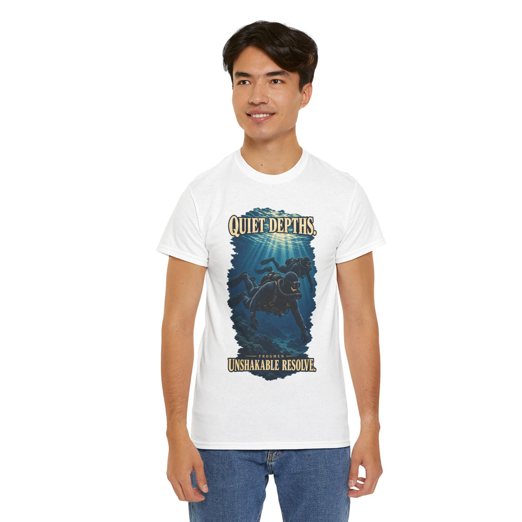 Quiet Depths, Unshakable Resolve T-Shirt | Military Diver Tribute