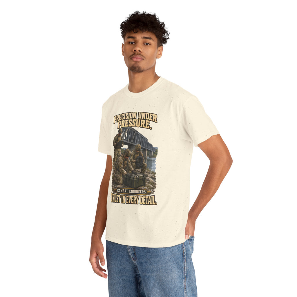 Precision Under Pressure Combat Engineer T-Shirt | Military Tribute