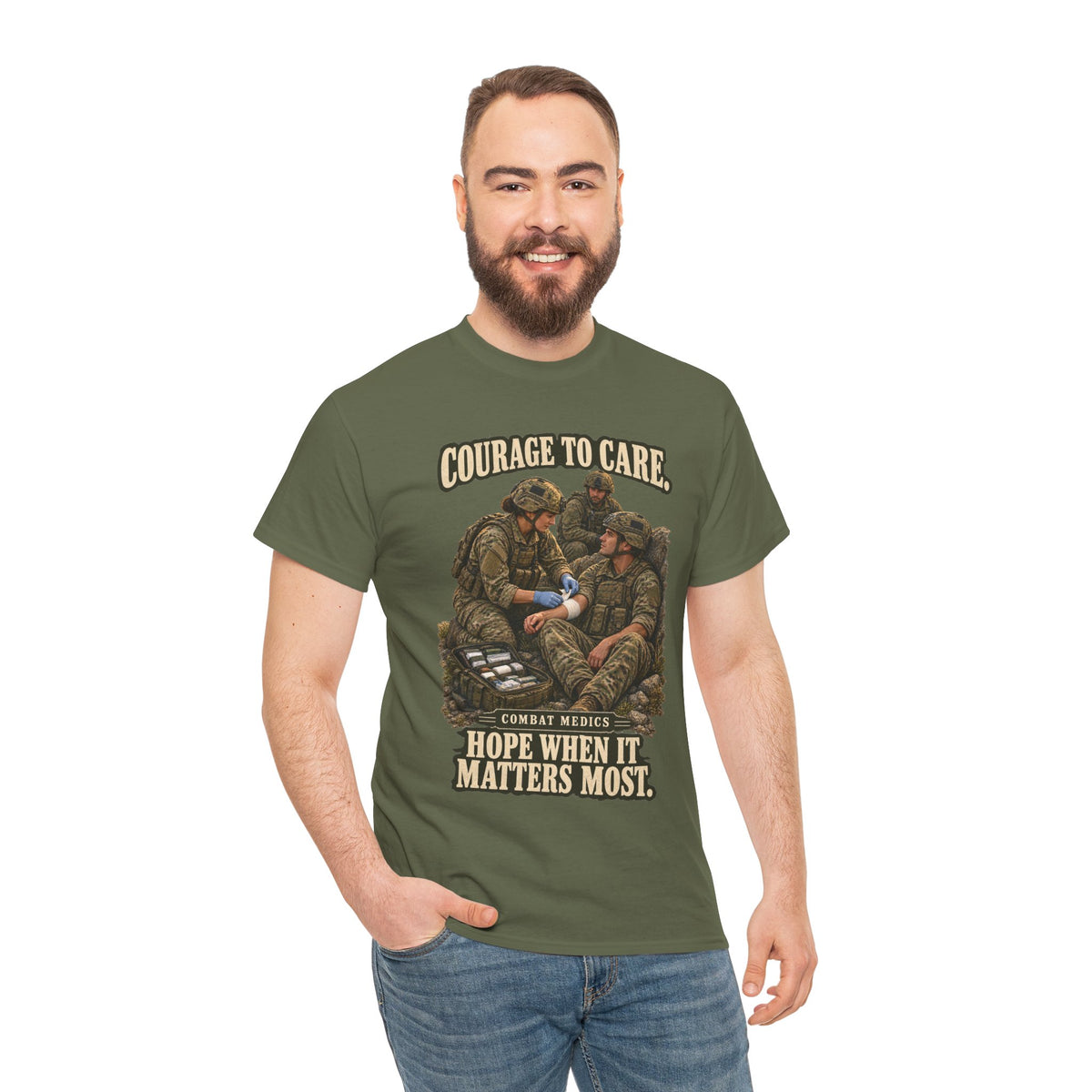 Courage to Care Combat Medic T-Shirt | Military Tribute