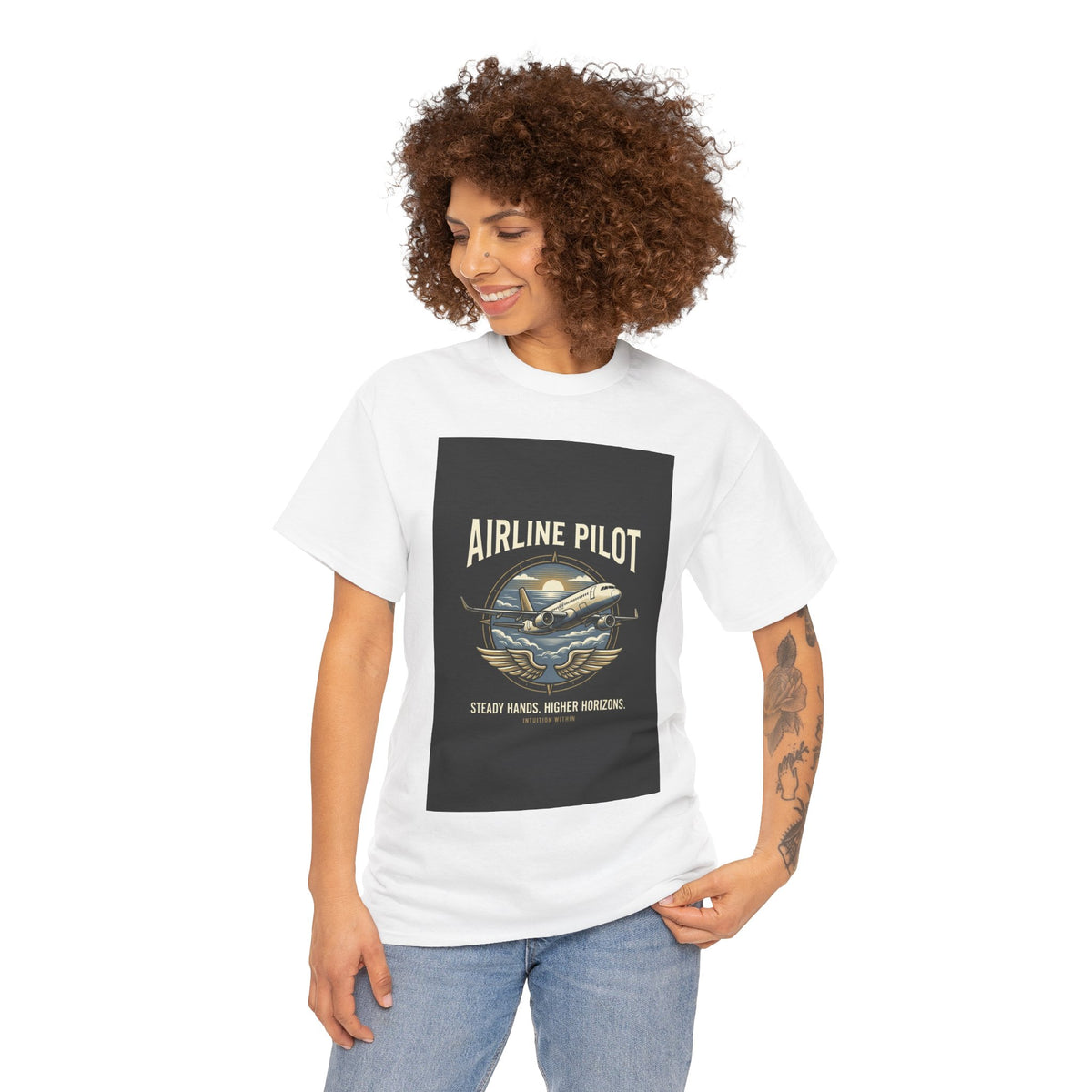 Steady Hands, Higher Horizons Airline Pilot T-Shirt