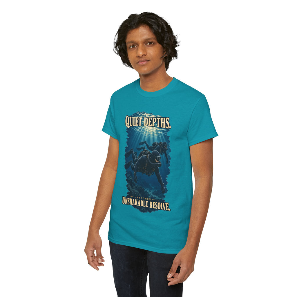 Quiet Depths, Unshakable Resolve T-Shirt | Military Diver Tribute