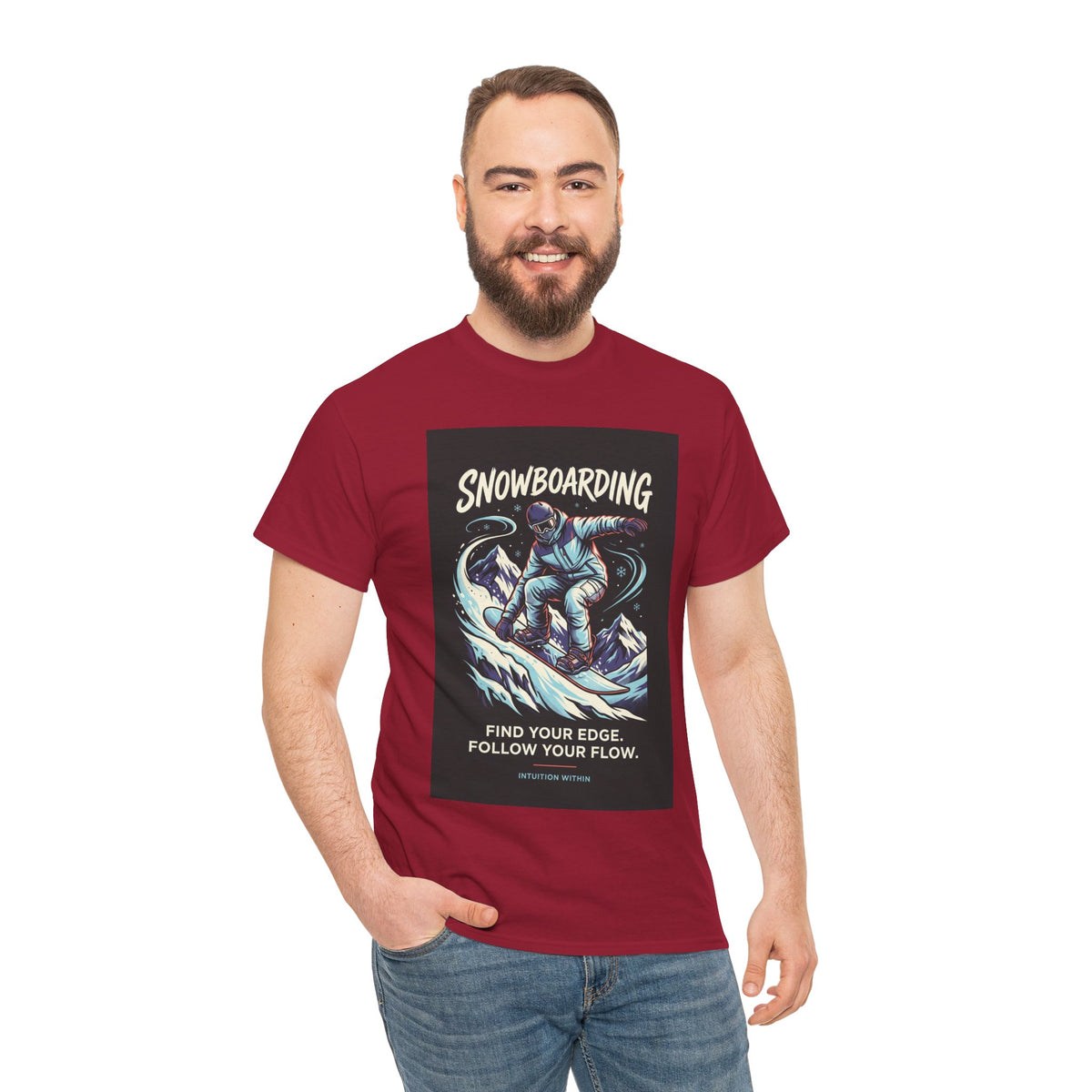 Find Your Edge, Follow Your Flow Snowboarding T-Shirt