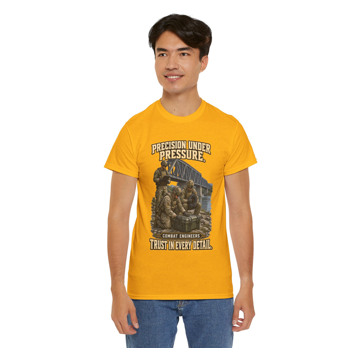 Precision Under Pressure Combat Engineer T-Shirt | Military Tribute
