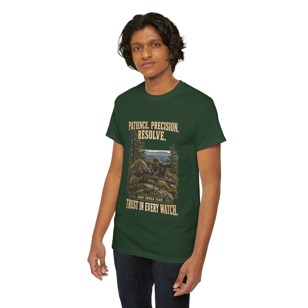 Patience, Precision, Resolve T-Shirt | Army Sniper Team Tribute