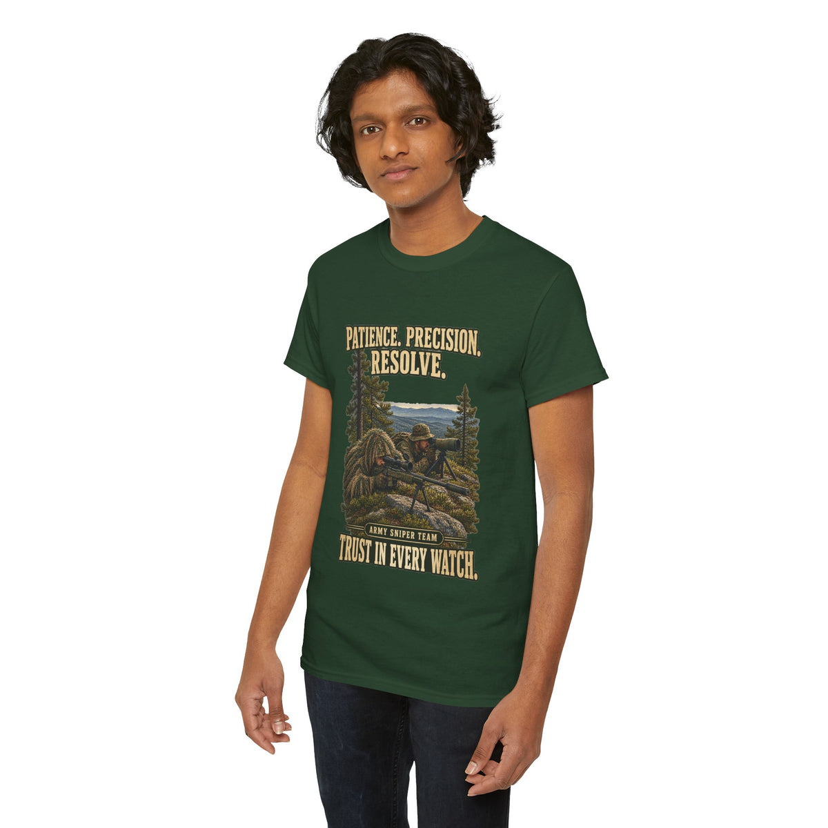 Patience, Precision, Resolve T-Shirt | Army Sniper Team Tribute