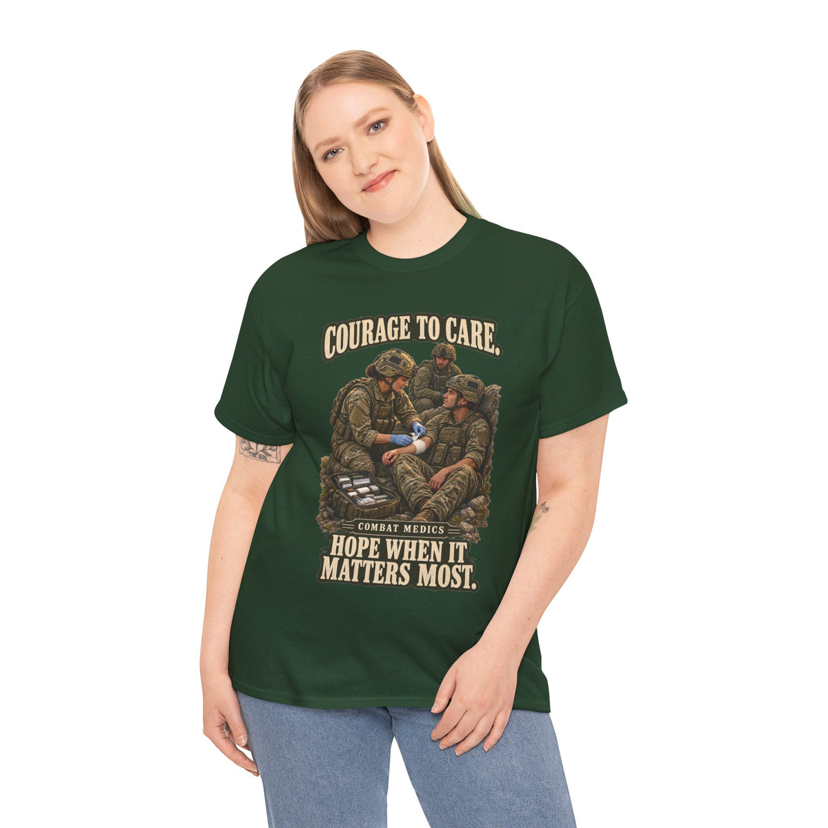 Courage to Care Combat Medic T-Shirt | Military Tribute