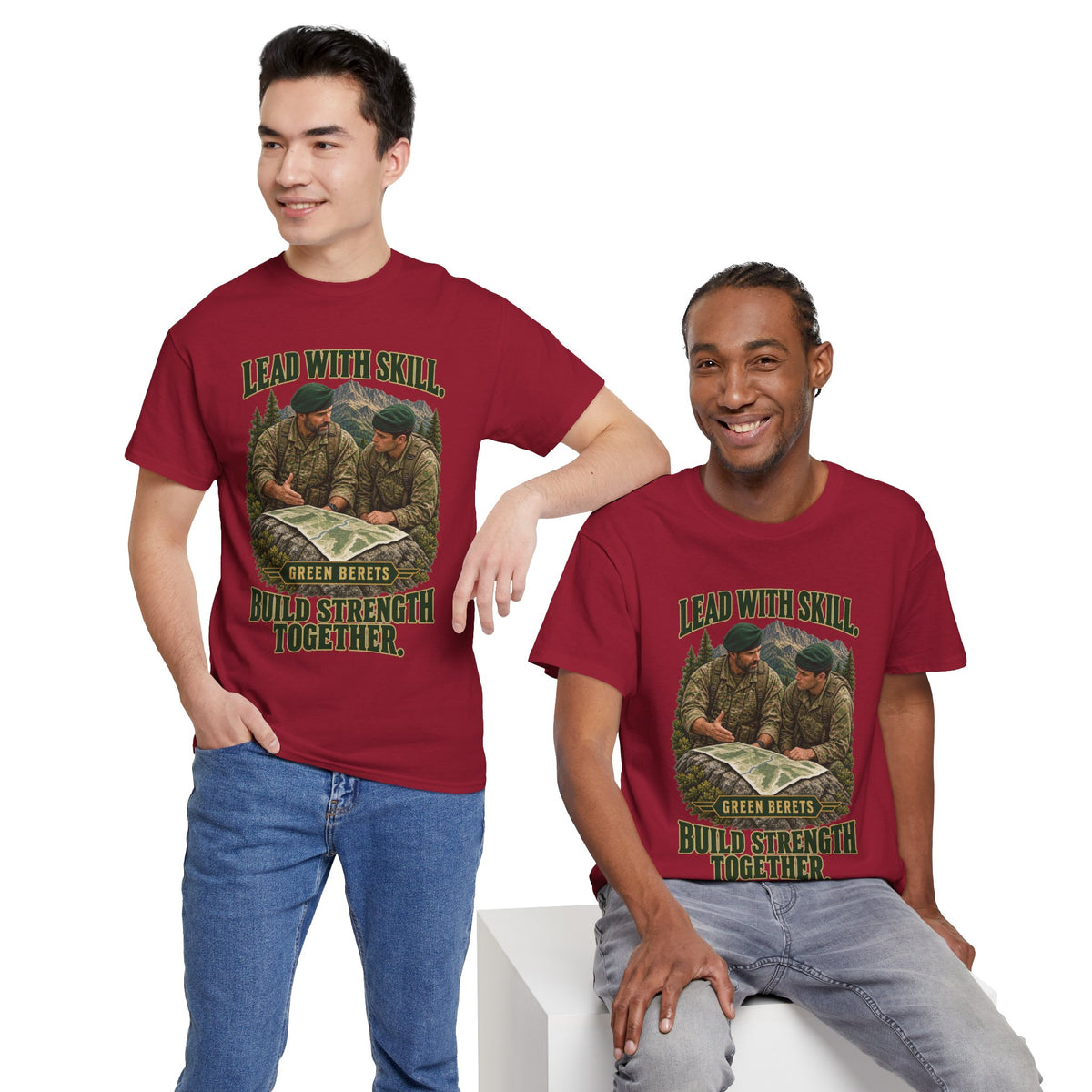 Green Berets Tribute T-Shirt | Lead with Skill, Build Strength Together