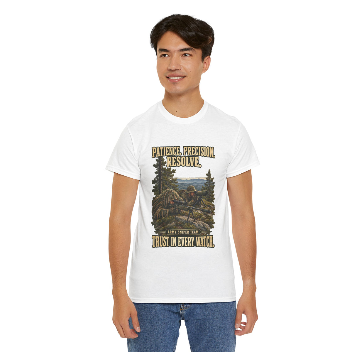 Patience, Precision, Resolve T-Shirt | Army Sniper Team Tribute