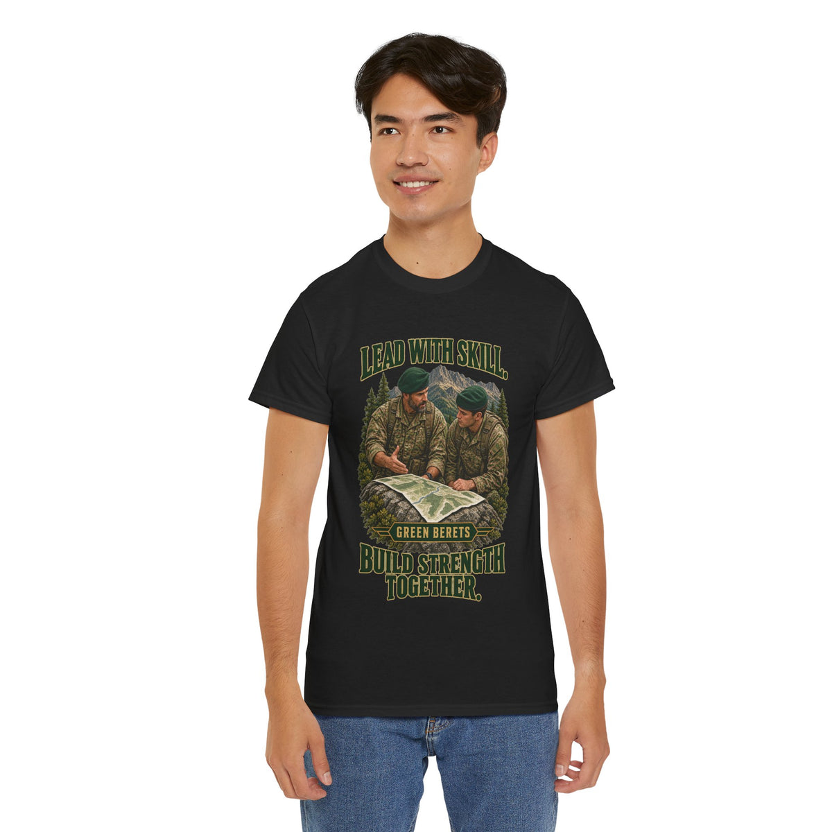 Green Berets Tribute T-Shirt | Lead with Skill, Build Strength Together